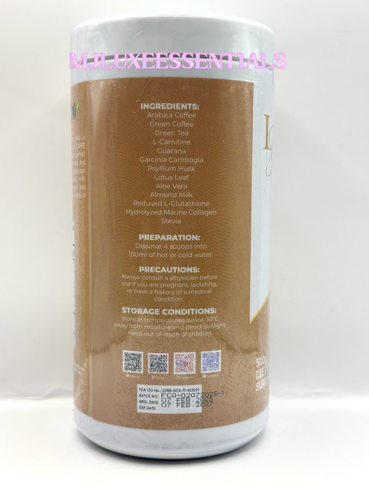 Luxe Slim Caffé Macchiato – Slimming Coffee with Collagen, L-Carnitine & Glutathione– 500g - Image 4