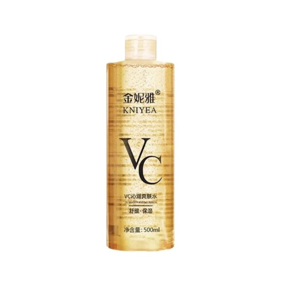 Bottle of VC Toner 500ml by MJ Luxe Essentials – Vitamin C moisturizing toner for face, hydrating, pore-refining, and suitable for all skin types